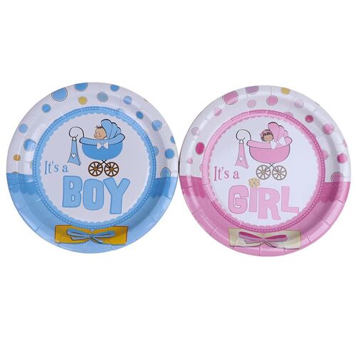 Décoration De Réception-Cadeau Pour Bébé 8 Pièces Vaisselle De Fête Réception-Cadeaux Pour Bébé Fournitures De Fête Assiettes En Papier Gobelets Et Nappe