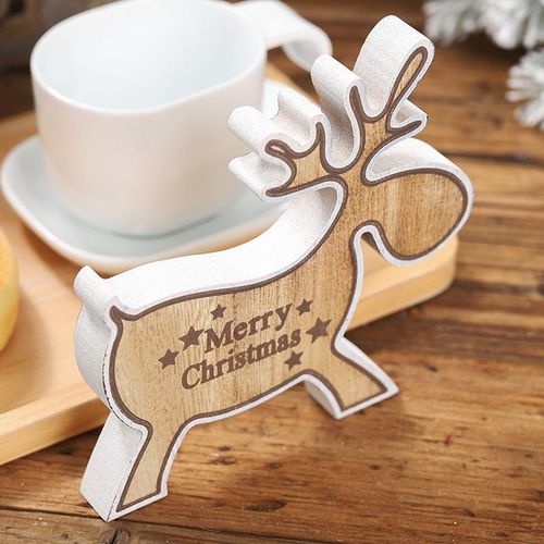 Décoration De Table En Bois Bricolage 1 Pièce Joli Cerf De Noël Décorations De Fête De Noël Jouets Pour Enfants
