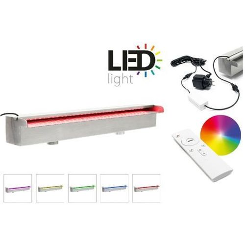 Chute d'eau en acier inoxydable avec cascade LED de 150 cm