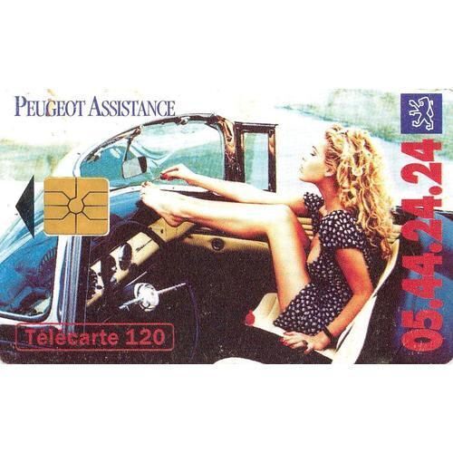 Télécarte 120 - Peugeot Assistance - Bleue