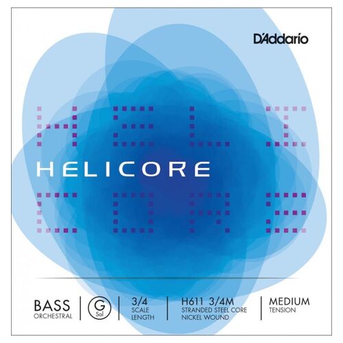 D'addario H611 3/4m - Corde Seule (Sol) Contrebasse Orchestre Helicore Manche 3/4 Medium