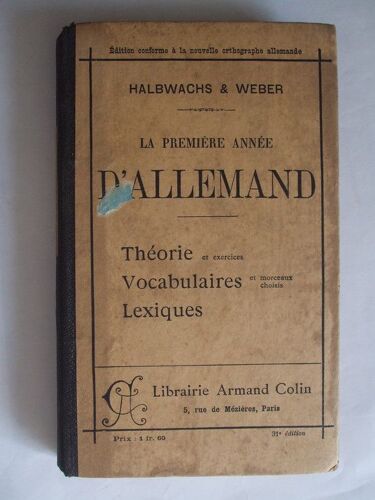 La Premiere Année D'allemand Gramaire Et Vocabulaire Exercices Conversations Themes D'imitation Morceaux Choisis Revision Lexiques