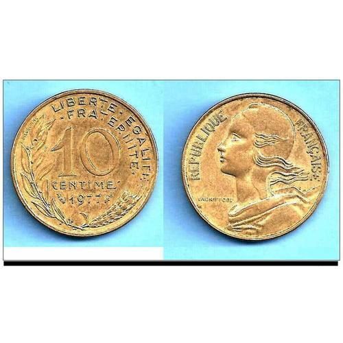 France...Pièce De 10 Centimes..1977.Marianne Lagriffoul.