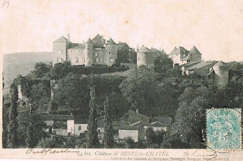 Carte Postale Ancienne, France, Saône Et Loire ( 71 ), Berze Le Chatel, Le Château - Oblitération 1906
