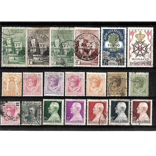 Monaco-Lot De 20 Timbres Oblitérés-Très Bon Etat