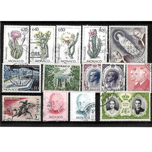 Monaco-Lot De 14 Timbres Oblitérés-Très Bon Etat