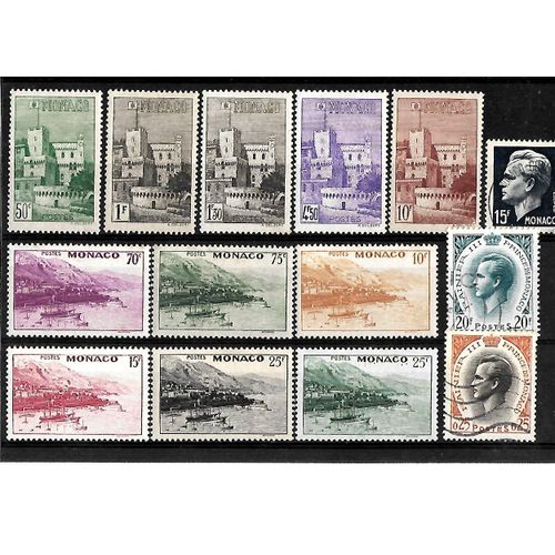 Monaco-Lot De 14 Timbres Oblitérés-Très Bon Etat