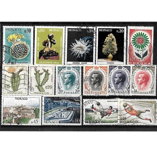 Monaco-Lot De 15 Timbres Oblitérés-Très Bon Etat
