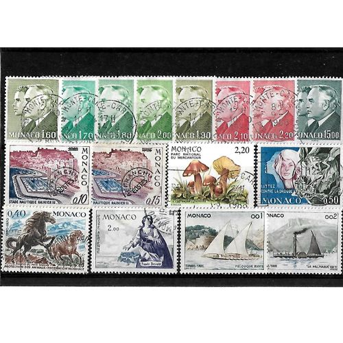 Monaco-Lot De 16 Timbres Oblitérés-Très Bon Etat
