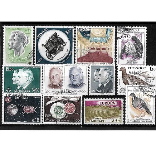 Monaco-Lot De 13 Timbres Oblitérés-Très Bon Etat