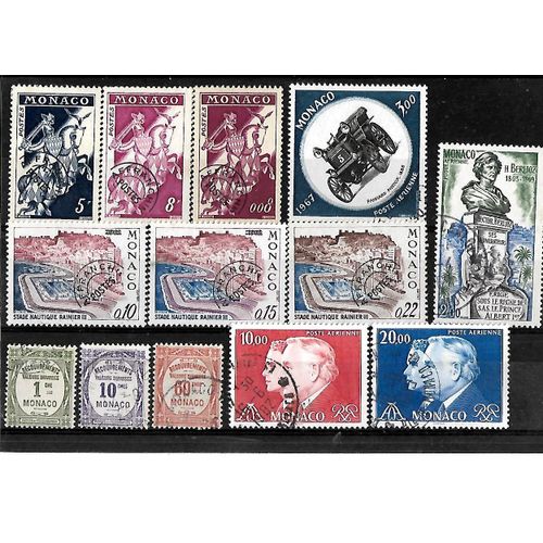 Monaco-Lot De 13 Timbres Oblitérés-Très Bon Etat