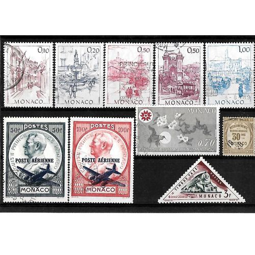 Monaco-Lot De 10 Timbres Oblitérés-Très Bon Etat
