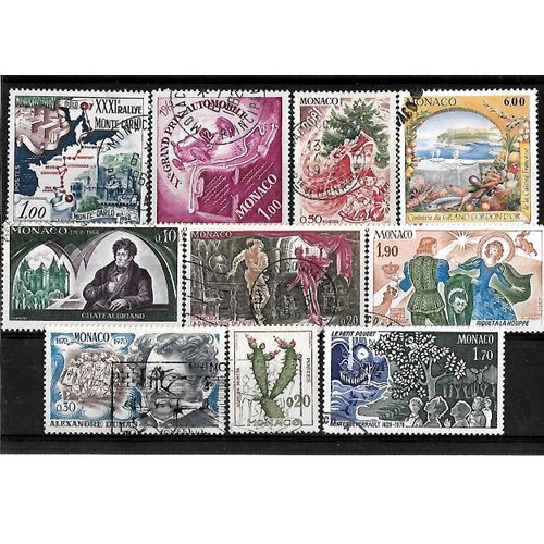 Monaco-Lot De 10 Timbres Oblitérés-Très Bon Etat