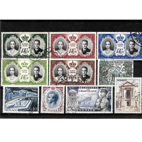 Monaco-Lot De 10 Timbres Oblitérés-Très Bon Etat