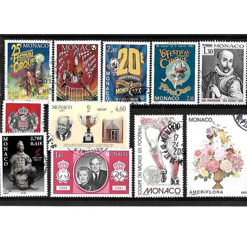 Monaco-Lot De 11 Timbres Oblitérés-Très Bon Etat