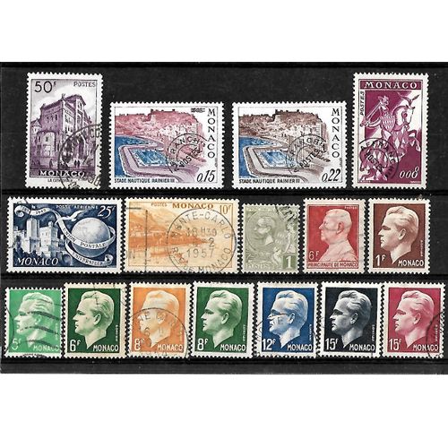 Monaco-Lot De 16 Timbres Oblitérés-Très Bon Etat