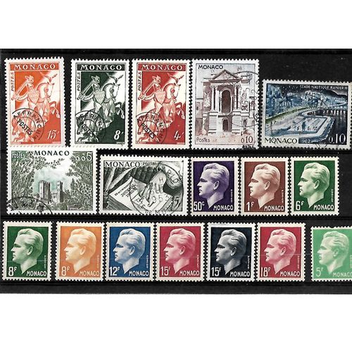 Monaco-Lot De 17 Timbres Oblitérés-Très Bon Etat