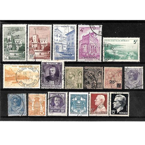 Monaco-Lot De 17 Timbres Oblitérés-Très Bon Etat