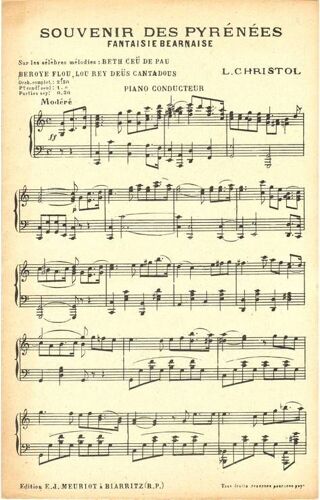 Souvenir Des Pyrénées : Piano Conducteur