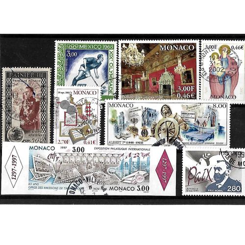 Monaco-Lot De 8 Timbres Oblitérés-Très Bon Etat