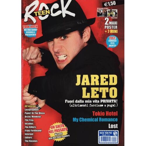Teen Rock (Edition Italie) / 12-2007  N° 3 : Jared Leto (4p + Poster) - Pete Wentz (2p) - Foo Fighters (2p) - Panic At The Disco (3p) - Arctic Monkeys (2p) - Nirvana (2p) - Tokio Hotel (4p + Poster)