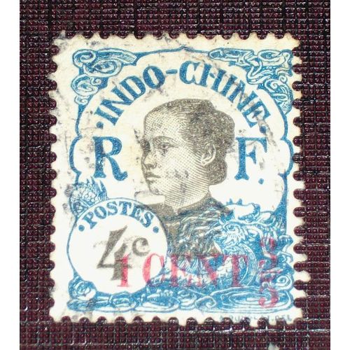Anciennes Colonies Françaises - Indochine N° 74 Oblitéré De 1919 - 1c3/5 Sur 4c Bleu « Annamite »