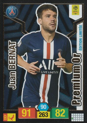 Carte Panini Foot - Adrenalyn Xl 2019 / 2020 - Juan Bernat - Paris - Edition Limitée - Premium Or