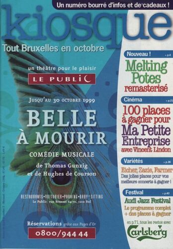 Kiosque (Edition Belge) / 10-1999  N° 145 : Mylène Farmer / Mylenium Tour (1/2p) - Zazie / Tour Des Anges (1/2p) - Jean Louis Murat (1/4p)
