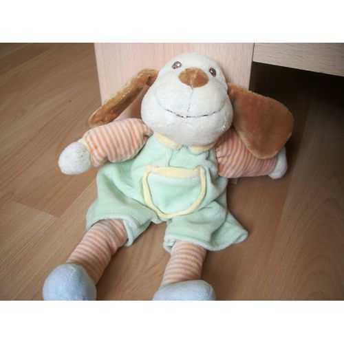 Doudou Chien Kimbaloo - La Halle - Salopette Verte