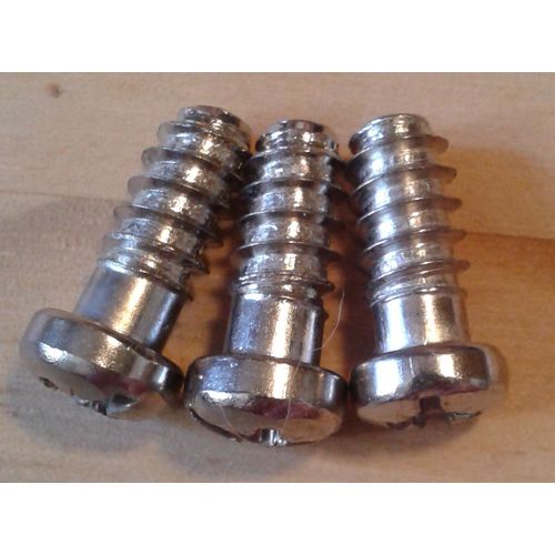 3 Vis Têtes Rondes Cruciforme/Plat Argenté L.14mm Diamètre 6mm