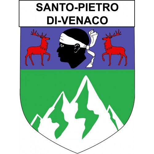 Santo-Pietro-Di-Venaco 20 Ville Sticker Blason Écusson Autocollant Adhésif - Taille : 8 Cm