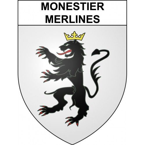 Monestier-Merlines 19 Ville Sticker Blason Écusson Autocollant Adhésif - Taille : 8 Cm
