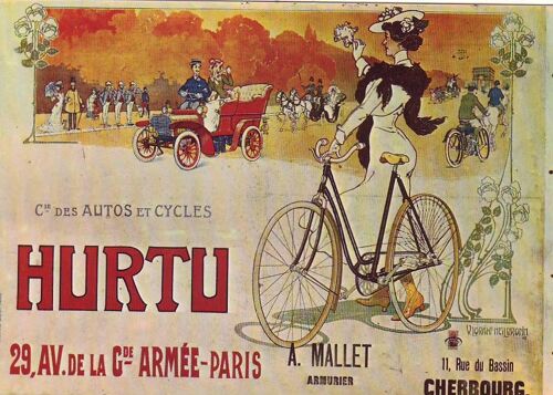 Autos & Cycles Hurtu 29 Av De La Grande Armée D'aprés Une Affiche De 1900 - Ref 002 315