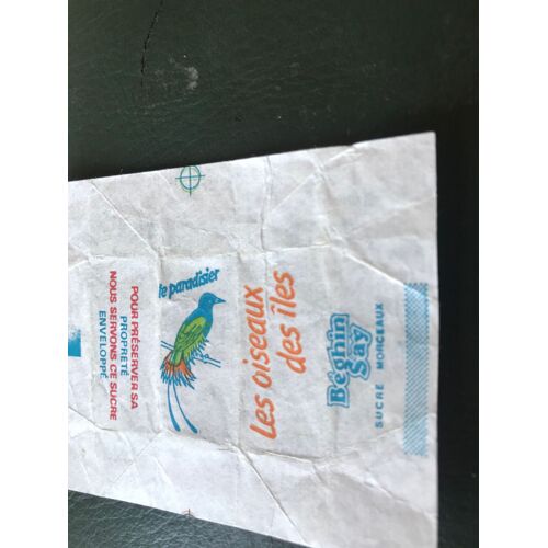 Les Oiseaux Des Iles : Le Paradisier - Emballage De Sucre En Morceaux Béghin Say - 7,5x6,5 Cm