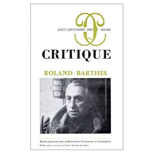 Critique. Août-Septembre 1982, N°423-424