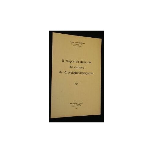 A Propos De Deux Cas De Cirrhose De Cruveilhier-Baumgarten