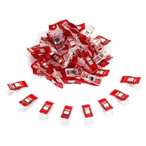 Xm 50pcs Naehen Art Plafond Tissu Clips Pince Reliure En Plastique Clips Clips Pour Bricolage Clair Et Rouge