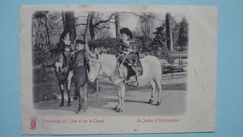 Cpa Kunzli,1900.Le Jardin D'acclimatation,Promenade Sur L'ane Et Sur Le Cheval.Top Carte.