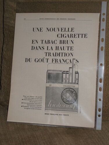 Publicite Ancienne Presse 50 Tabac Cigarettes Fontenoy