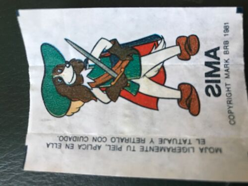 Tatoo Tatouage Espagnol D'artacan Les Trois Mousquetaires - Amis - Mark Brb 1981 - 7x5 Cm