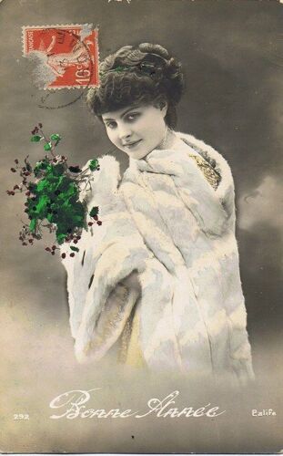 Bonne Année." Dans Le Jardin Nouveau Où Le Temps Nous Promène , Que D'inombrables Fleurs Charment Votre Domaine.!" 4 Cartes Anciennes 2 De 1913 Et 1 De 1917/1920.