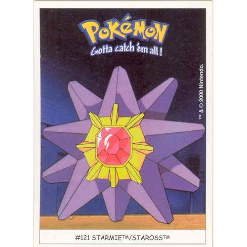 Staross (N°121) Carte Pokémon Dunkin "Boomer" (Stickers)