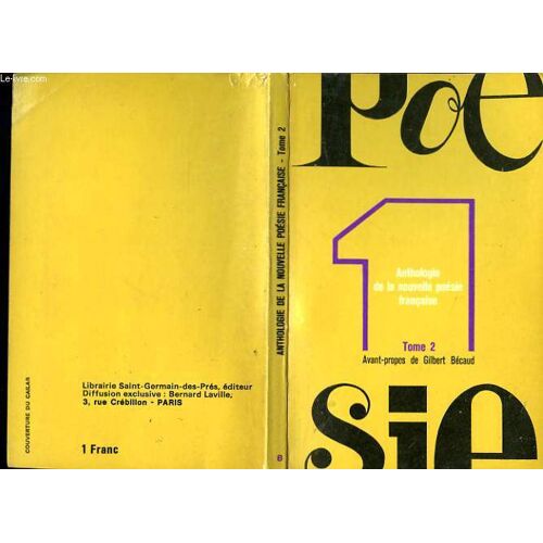 Poésie 1 N°8 - Anthologie De La Nouvelle Poésie Française Tome 2