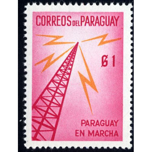 Timbre : Correos Del Paraguay.1.Paraguay En Marcha.1961.