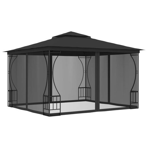 Vidaxl Tonnelle Avec Moustiquaire 300x300x265 Cm Anthracite