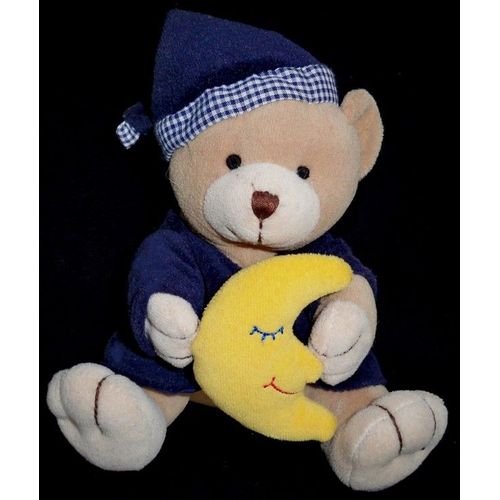Jollybaby Ours Avec Sa Lune Peluche Doudou Musical 22 Cm