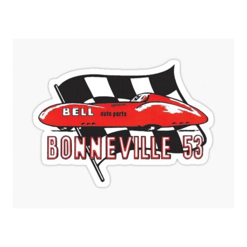 Sticker Bonneville 53 Lac Salé Bell Auto Part Autocollant Blanc