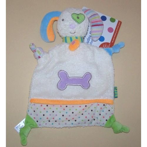 Doudou Plat Chien, Lapin Mouchoir Bouclettes Modèle Harmony Baby Sun, Babysun