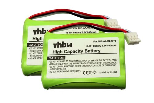 2 Batteries 800mah Pour Téléphone Fixe Sans Fil Bang & Olufsen Beocom 6000 Remplace 3hr-Aaau, T373