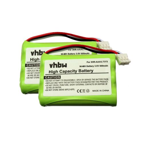 2 Batteries 800mah Pour Téléphone Fixe Sans Fil Bang & Olufsen Beocom 6000 Remplace 3hr-Aaau, T373